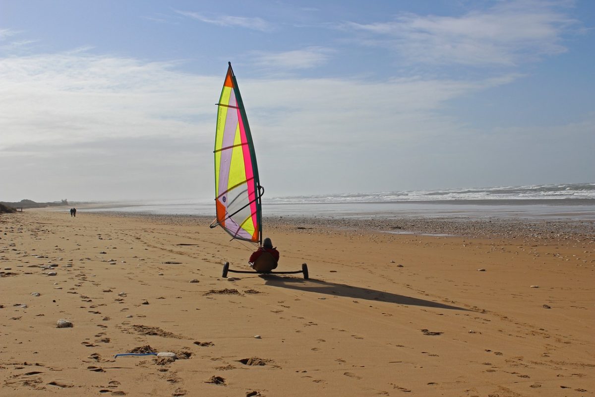 Char à voile à Sangatte dans le Nord Pas de Calais